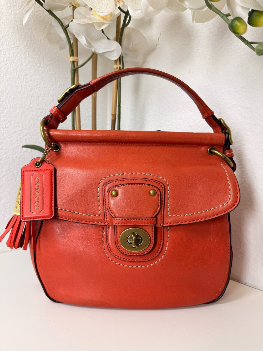 Coach 70th Anniversary Willis Legacy Bag Vermillion Red Orange 19132 - Picture 3 of 17